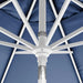 12-Year-Non-Fading, 9Ft Premium Sunbrella Patio Umbrella, Hand-Crank, Button-Tilt, White Frame, Navy Fabric