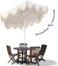 UMB1001 Collins 9 Ft. Classic Cottage Tassel Market Patio Umbrella with Auto-Tilt, Crank, Wind Vent and UV Protection