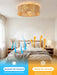 Boho Rattan Caged Fandelier Ceiling Fans with Lights and Remote Control