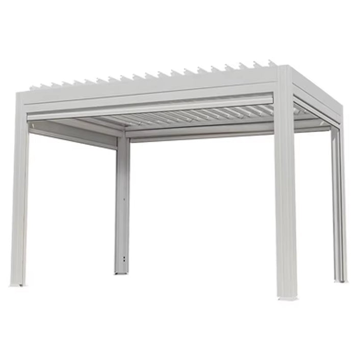 Aluminum Pergola 6063 T5 Aluminum Alloy 3X4X2.7M Wind and Rain Protection Manual Reversing Shutters Bioclimatic Gazebo Canopy