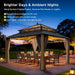 14x12 Hardtop Cedar Wood Gazebo PolycarbonateRoof CurtainsNetting