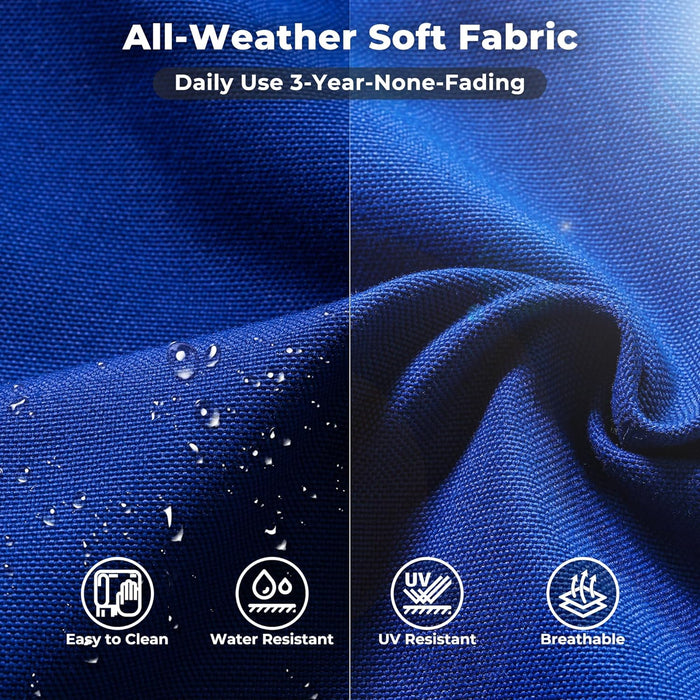 9 Pieces Patio Furniture Set, Outdoor Wicker Sectional Sofa with 42" Fire Pit Table Swivel Chair, Modern Modular Deep Seat Rattan Couch Conversation Sets, Navy Blue