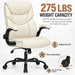 Executive Office Chair with Lumbar Support, High Back, up to 275 Lbs, White