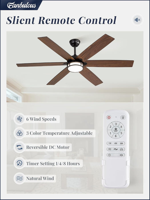 60 Inch Contemporary Ceiling Fan Silent Performance