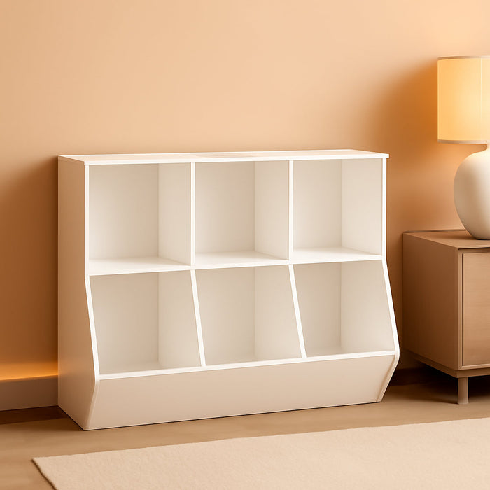 Kids Bookshelf, Bookcase Footboard, Toy Storage Cubby, Children'S Toy Shelf, 35.4" L Storage Cabinet, Fit for Children'S Room, Playroom, Hallway, Kindergarten, White WT32CW01