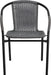 Lila Modern Rattan Indoor/Outdoor Stackable Dining Chairs, Stacking Rattan Bistro Chairs for Patio or Restaurant, Set of 4, Gray