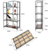 No Assembly Folding Bookshelf for Living Room, 4 Tier Black Collapsible Book Shelf for Home Office, Portable Bookcase Storage Organizer