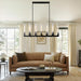 Black Farmhouse Dining Room Linear Chandelier Fixture