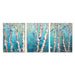 3 Pieces Tree Bird Canvas Wall Art Abstract Love Birds on White Birch Forest Nature Landscape Teal and Grey Picture for Bedroom Home Office Decor Ready to Hang 16X12Inchx3Pcs (Teal)