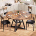 Dining Table Set for 4,Kitchen Table and Chairs for 4, round Dining Room Table with Upholstered Chairs, 5 Piece Space Saving Circle Wood Kitchen & Dining Room Dinner Dinette Table Set (Vintage, 42In)