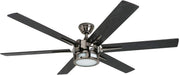 Ceiling Fans with Lights, Kaliza LED Indoor Fan W/ 6 Blades, 56 Inch, Gun Metal - Smart Remote-Controlled Fan with Quiet Motor for Home and Bedroom
