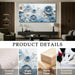 Floral Wall Art, Large Wall Decor, Blue Wall Art, Modern Elegant Flowers Painting, Nature Botanical Prints, Chic Pictures for Living Room Bedroom Bathroom Office Home Decoration 20"X40"