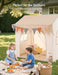 Kids Play Tent with Eave, Toddler Tent 2 in 1 with Padded Mat and Lights, Large Playhouse with 2 Doors & 2 Windows, Indoor & Outdoor, Christmas Toddler Playhouse, 51" X35" X 47"