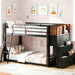 SpaceSaving TwinOverTwin Metal Loft Bed StorageDrawers