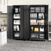 SeventyThreeInch Black Metal Rolling Cabinet Lockable