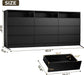 Drawer Dresser for Bedroom with Power Outlet, Black Dressers with LED Light,Dresser Chest of Drawers for Closet,Wood Dressers Organizer Cabinet (Black 9 Drawers)