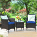 3 Pieces Ergonomic Wicker Patio Conversation Set