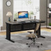 63Inch Executive Desk With Integrated Cabinet Gray
