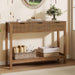Fluted Console Table, Wooden Sofa Table with Storage and Drawers, Farmhouse behind Couch Table Entryway Table for Entrance, Hallway, Living Room, Brown