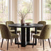 Round Dining Table 47.24 Black Luxurious SolidWood