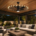 43-Inch Cage Ceiling Fan with Lights, Black Chandelier Style