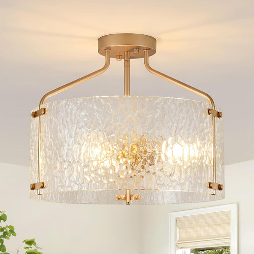 Gold 16Inch SemiFlush Ceiling Light Fixture Radiant