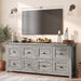 59" Wide Dresser for Bedroom with 8 Drawers, Farmhouse Wood Grey