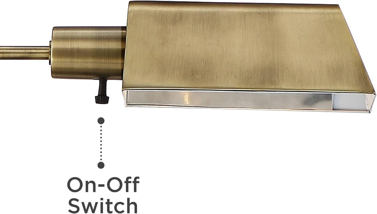 Jenson Traditional Farmhouse Metal Adjustable Pharmacy Floor Lamp Swing Arm 54" Tall Aged Brass Metal Shade Standing Pole Light for Living Room Reading House Bedroom Home Office