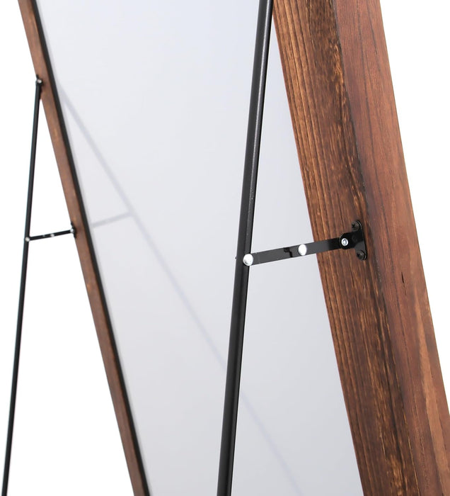Full Length Mirror, Wood Frame, Standing Mirror, Wall Mirror-Walnut