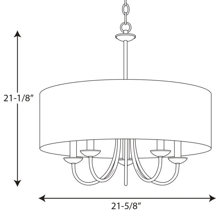 - Five Light Chandelier - Drum Shade 5-Light Chandelier In