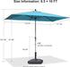 10' X 6.5' Rectangular Patio Umbrella Outdoor Table Umbrella Aluminum Frame Market Umbrella Sun Umbrella with 8 Sturdy Ribs Tilt for Garden Deck Lawn Pool Turquoise Blue