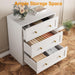 White 3 Drawer Dresser, Small Dresser for Bedroom, Wood Nightstand with Drawers, Modern Chest of Drawers for Closet, Living Room, Entryway