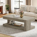 Coffee Table for Living Room, 47.24 Inch Farmhouse 2-Tier Accent Center Tea Cocktail Table with Storage, Elegant Grey, Rectangular