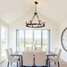 8 Light Wagon Wheel Chandelier, 23.6" Oil-Rubbed Bronze Dining Room Light Fixture with Adjustable Height, Industrial Hanging Lights for Living Room Bedroom Foyer Entryway,E12 Base