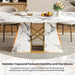 71 Inch Modern White Dining Table for 6-8 People, Large Faux Marble Kitchen and Dining Room Table,Rectanglar Dinner Table with Metal Frame for Dining Room, Living Room, White