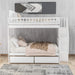 Full Over Full Bunk Bed GrayStairsWithDrawersStorageSystem
