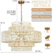 White Chandelier Large Rattan Lights for Living Room 8-Light