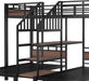 Metal Triple Bunk Bed JetBlackFinish IndustrialGrade