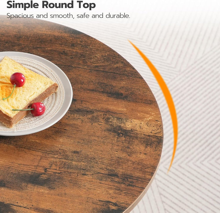 Bar Table Round 35 Inch Tall WeatheredWalnutFinish