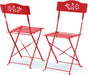 Indoor/Outdoor 3-Piece Bistro Set Folding Table and Chairs Patio Seating, Red