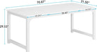 70.9 Inch Large Dining Table Rectangular Kitchen Furniture for 6 to 8 People, White