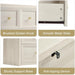 5 Drawers Dresser for Bedroom, 45.7" Tall Large Dresser & Chests of Drawers with Metal Handle, Clothes Storage Organizer Dresser W/Natural Texture for Bedroom, Living Room-Grey White
