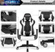 Gaming Chair, Office Chair High Back Computer Chair Leather Desk Chair Racing Executive Ergonomic Adjustable Swivel Task Chair with Headrest and Lumbar Support (White)
