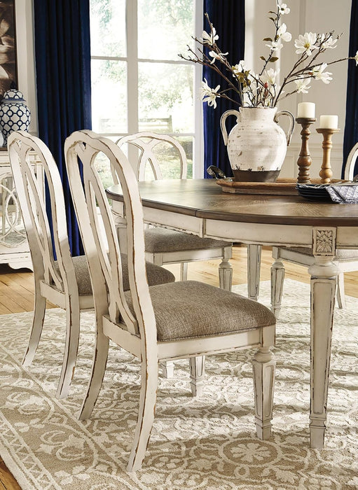 Realyn French Country Ribbon Back Dining Chair, 2 Count, Chipped White