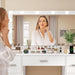Vanity with Large Mirror and 12 LED Lights, Vanity Desk with 7 Drawers & Hairdryer Holder, Makeup Vanity Desk with Charging Station for Women, Girls, 3 Lighting Color Adjustable, White