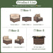 7 Piece Patio Furniture Set with Wide Armrests & 44” Fire Pit Table Wicker Rattan Outdoor Sectional Sofa Set with Coffee Table and Thickened Cushions, Brown/Beige(Waterproof Cover Included)