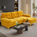 Convertible Sectional Sofa Couch, L-Shaped Couch with Reversible Chaise Lounge, Chenille Fabric Modern Sofa for Living Room, Apartment, Office, 3 Seats, Yellow