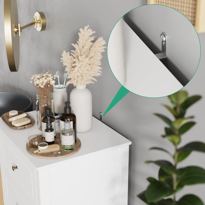 White Antique Dresser Solid Hardwood Storage Cabinet