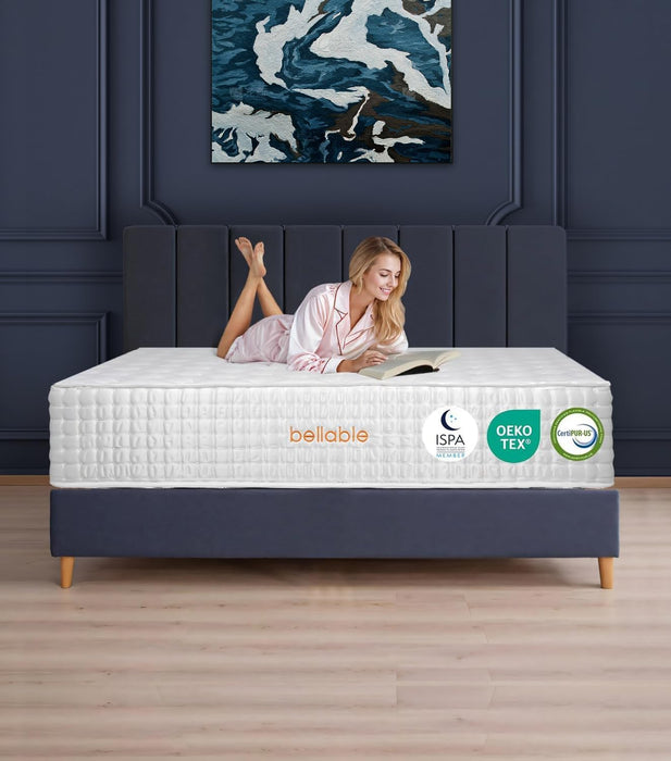 Full XL Mattress, 14 Inch Hybrid Full Mattress in a Box with Cooling Gel Memory Foam & Pocket Springs, Medium Firm for Pressure Relief, Motion Isolation, Back Neck Pain Relief, 54X80 Mattress