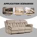 Recliner Sofa Set, Manual Reclining Sofa with Overstuffed Armrest for Living Room,Bedroom Furniture,Office,3 Seat Light Brown
